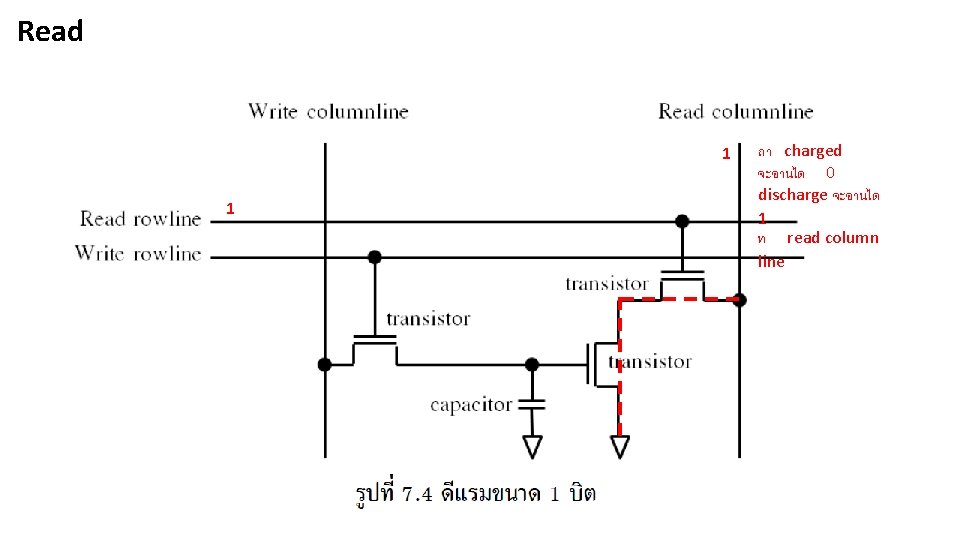Read 1 1 ถา charged จะอานได 0 discharge จะอานได 1 ท read column line