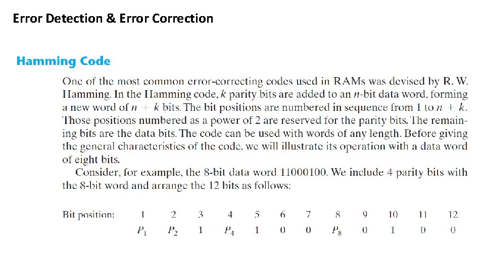 Error Detection & Error Correction 
