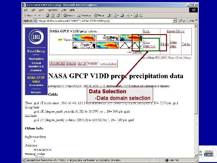 Data Selection -Data domain selection 