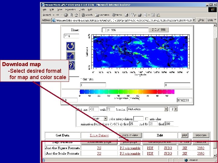 Download map -Select desired format for map and color scale 