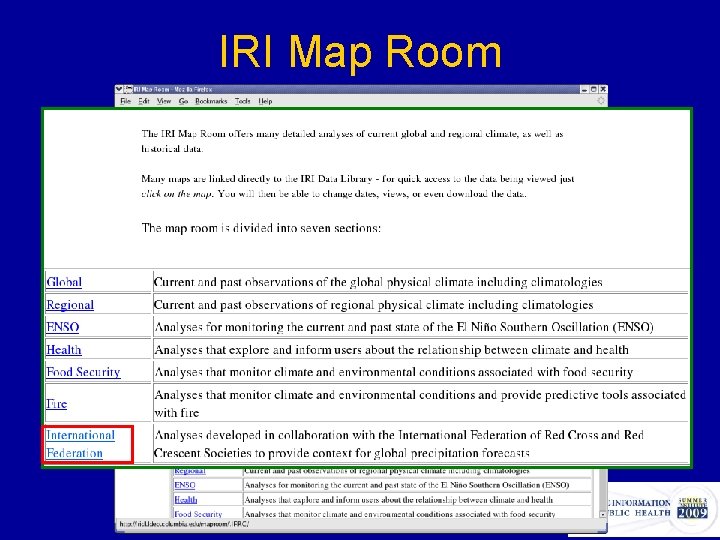 IRI Map Room 