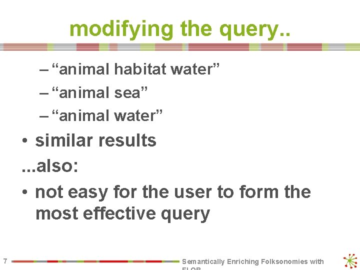 modifying the query. . – “animal habitat water” – “animal sea” – “animal water”