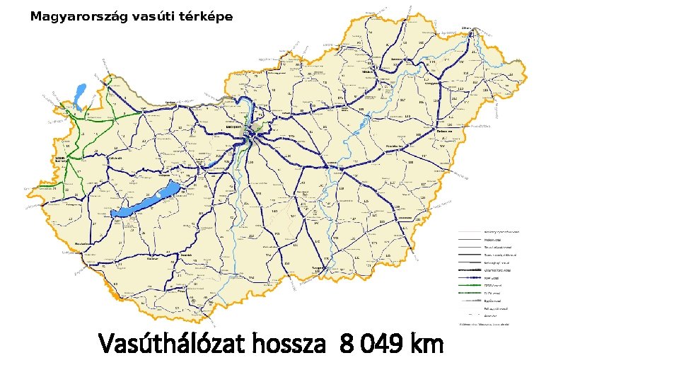 Vasúthálózat hossza 8 049 km 