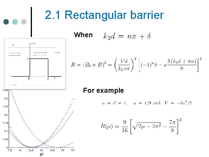 2. 1 Rectangular barrier When For example 