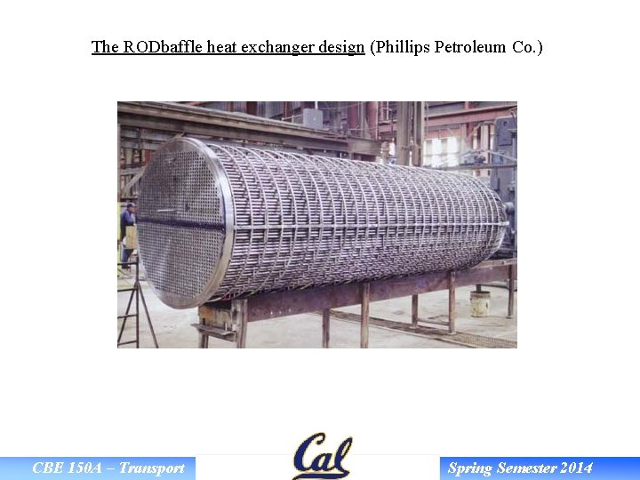 The RODbaffle heat exchanger design (Phillips Petroleum Co. ) CBE 150 A – Transport