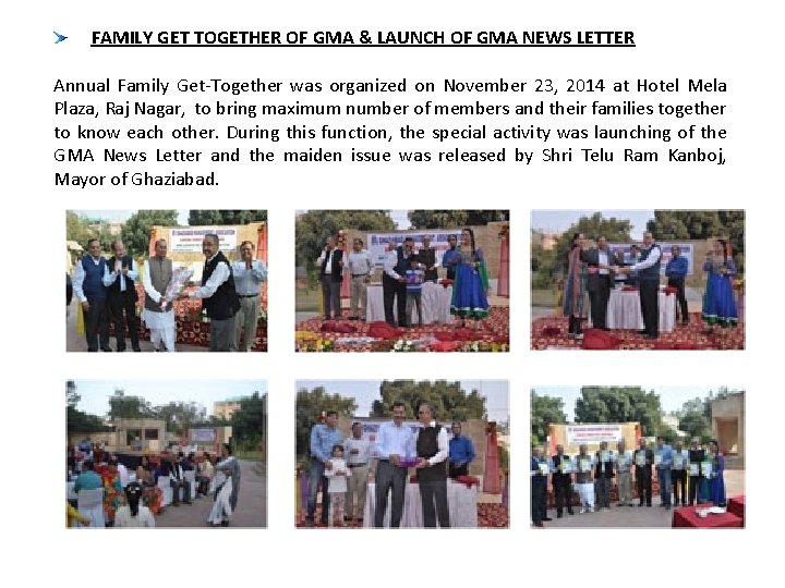 FAMILY GET TOGETHER OF GMA & LAUNCH OF GMA NEWS LETTER Annual Family Get-Together