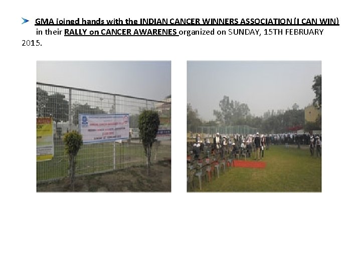 GMA joined hands with the INDIAN CANCER WINNERS ASSOCIATION (I CAN WIN) in their