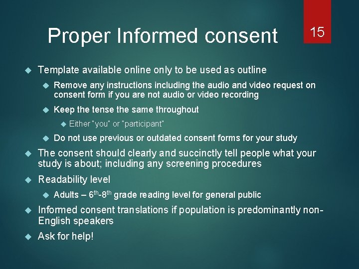 Proper Informed consent 15 Template available online only to be used as outline Remove