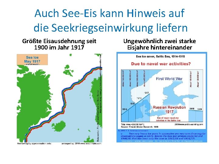 Auch See-Eis kann Hinweis auf die Seekriegseinwirkung liefern Größte Eisausdehnung seit 1900 im Jahr