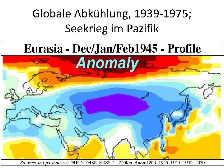 Globale Abkühlung, 1939 -1975; Seekrieg im Pazifik 