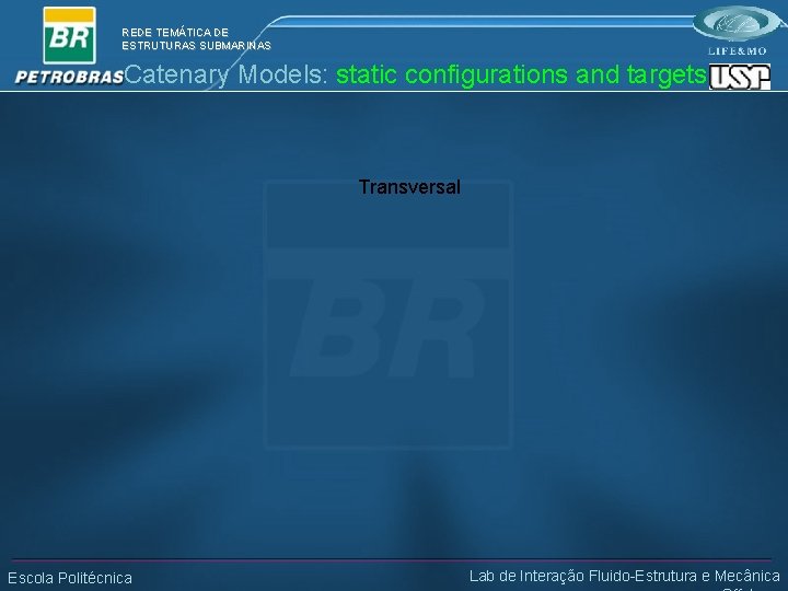 REDE TEMÁTICA DE ESTRUTURAS SUBMARINAS Catenary Models: static configurations and targets Transversal Escola Politécnica