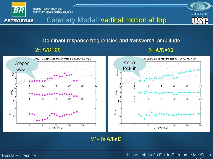 REDE TEMÁTICA DE ESTRUTURAS SUBMARINAS Catenary Model: vertical motion at top Dominant response frequencies