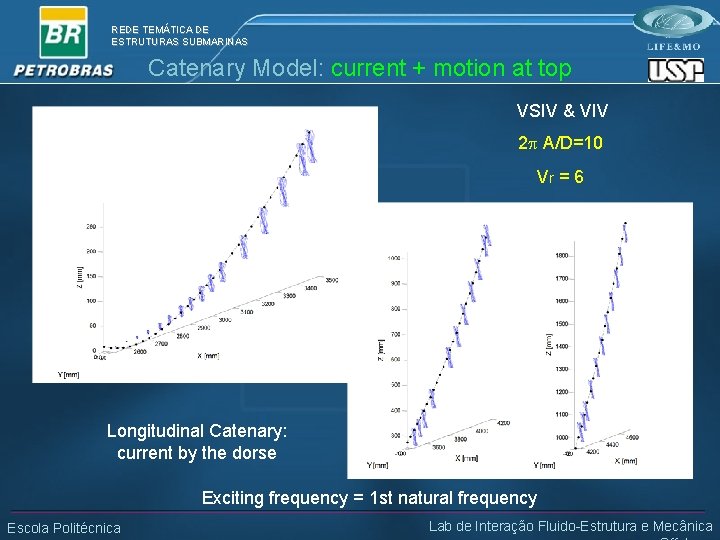REDE TEMÁTICA DE ESTRUTURAS SUBMARINAS Catenary Model: current + motion at top VSIV &