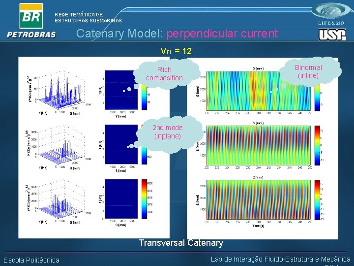 REDE TEMÁTICA DE ESTRUTURAS SUBMARINAS Catenary Model: perpendicular current Vr 1 = 12 Binormal