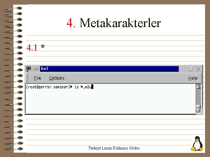 4. Metakarakterler 4. 1 * Türkiye Linux Kullanıcı Grubu 