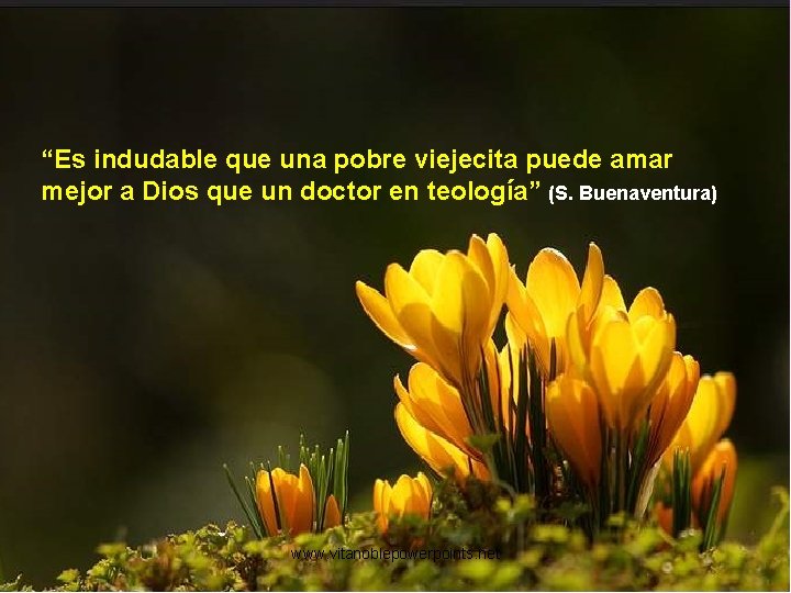 “Es indudable que una pobre viejecita puede amar mejor a Dios que un doctor