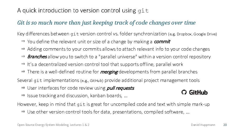 A quick introduction to version control using git Git is so much more than