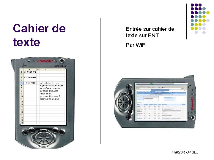 Cahier de texte Entrée sur cahier de texte sur ENT Par Wi. Fi François