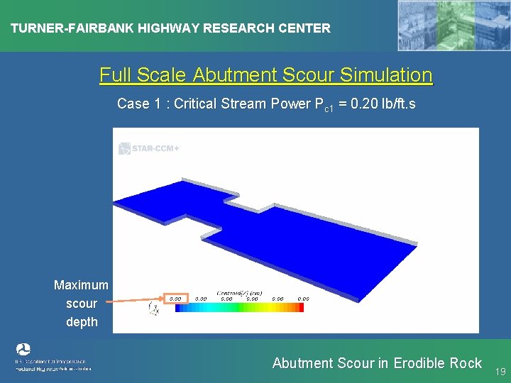 TURNER-FAIRBANK HIGHWAY RESEARCH CENTER Full Scale Abutment Scour Simulation Case 1 : Critical Stream