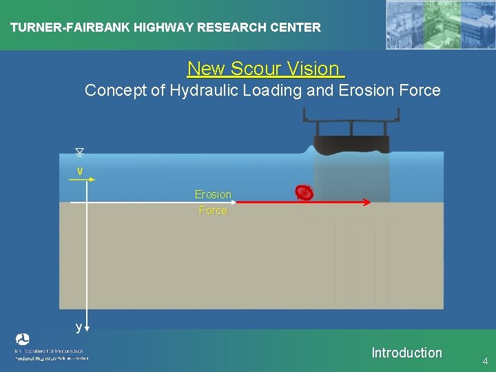TURNER-FAIRBANK HIGHWAY RESEARCH CENTER New Scour Vision Concept of Hydraulic Loading and Erosion Force
