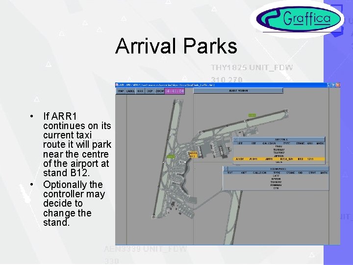 Arrival Parks • If ARR 1 continues on its current taxi route it will