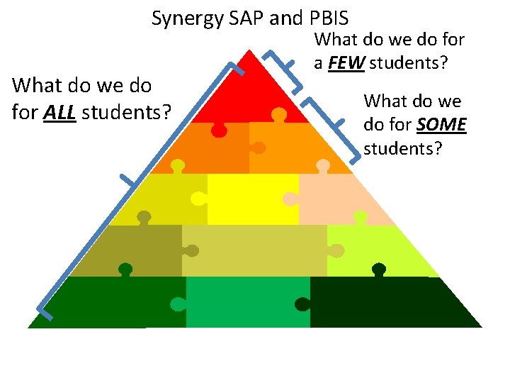Synergy SAP and PBIS What do we do for ALL students? What do we