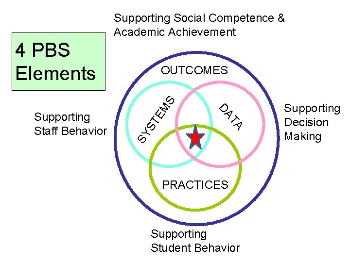 Supporting Social Competence & Academic Achievement 4 PBS Elements ST SY TA DA Supporting