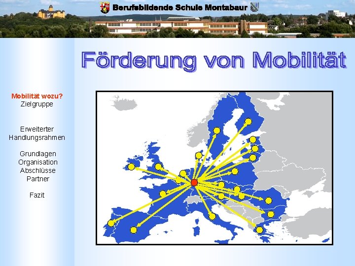 Mobilität wozu? Zielgruppe Erweiterter Handlungsrahmen Grundlagen Organisation Abschlüsse Partner Fazit 