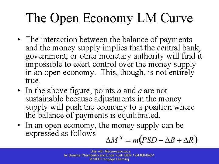 The Open Economy LM Curve • The interaction between the balance of payments and