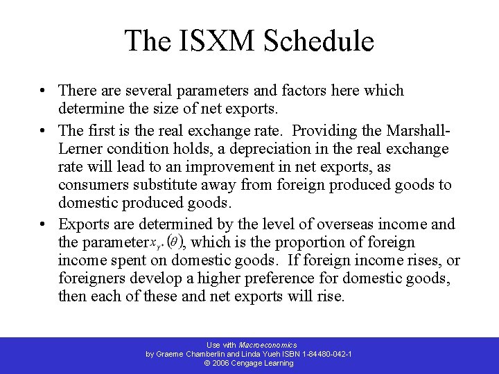 The ISXM Schedule • There are several parameters and factors here which determine the