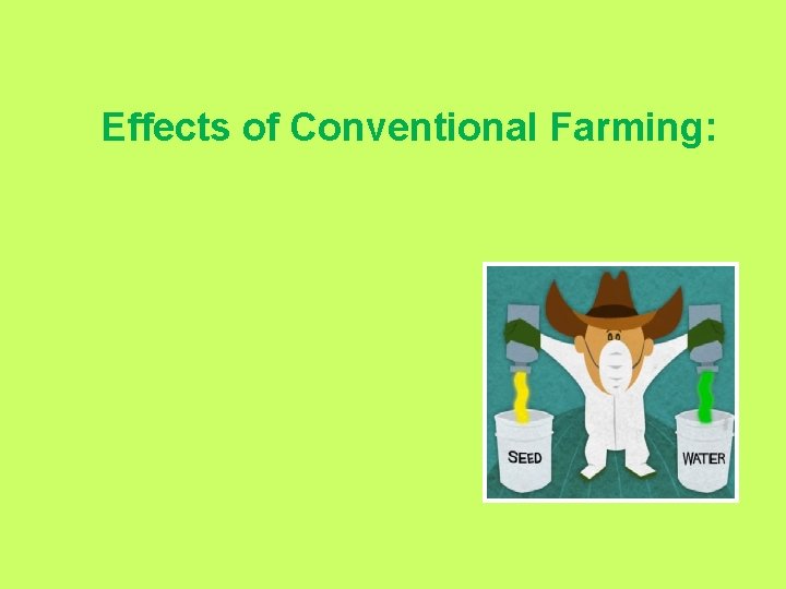 Effects of Conventional Farming: 