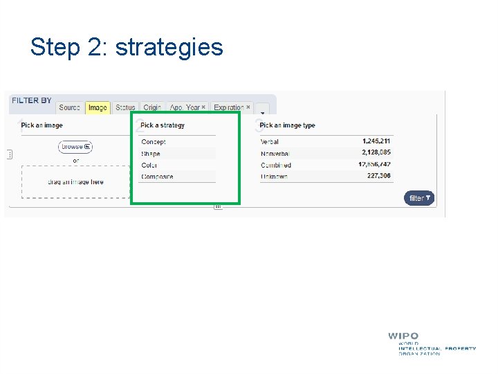 Image search in the Global Brand Database Internet