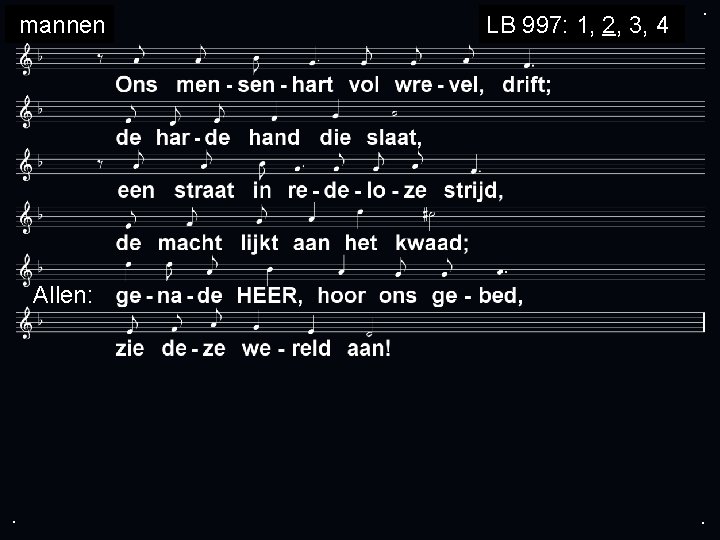 mannen LB 997: 1, 2, 3, 4 . Allen: . . 