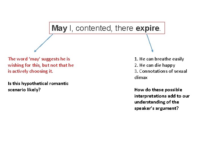 May I, contented, there expire. The word ‘may’ suggests he is wishing for this,