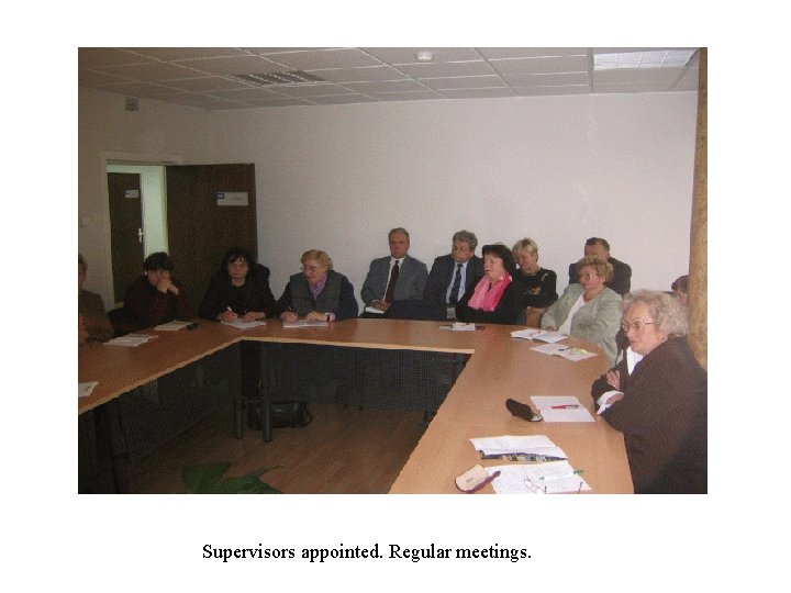 Supervisors appointed. Regular meetings. 