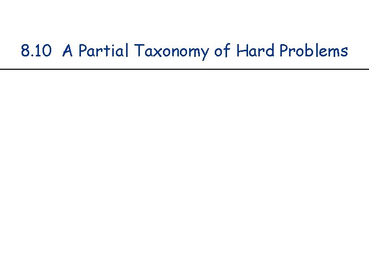 8. 10 A Partial Taxonomy of Hard Problems 