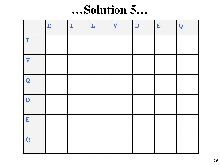 …Solution 5… D I L V D E Q I V Q D E