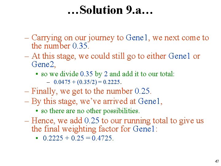 …Solution 9. a… – Carrying on our journey to Gene 1, we next come