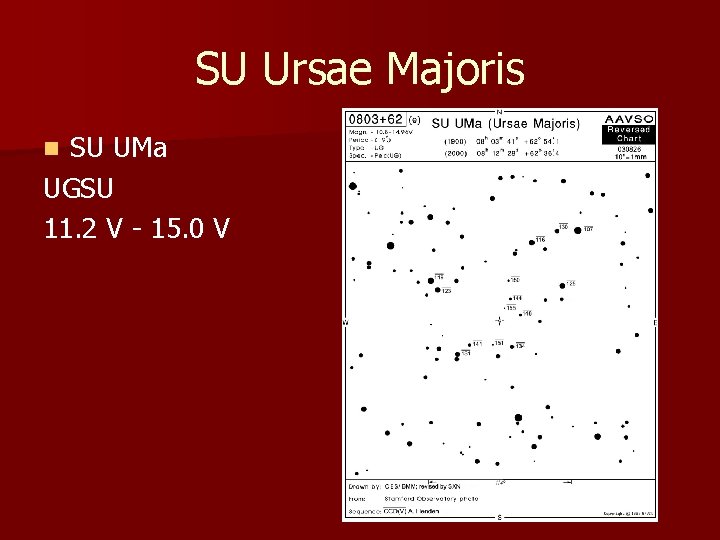 SU Ursae Majoris SU UMa UGSU 11. 2 V - 15. 0 V n