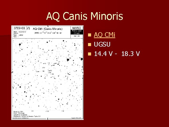 AQ Canis Minoris AQ CMi n UGSU n 14. 4 V - 18. 3