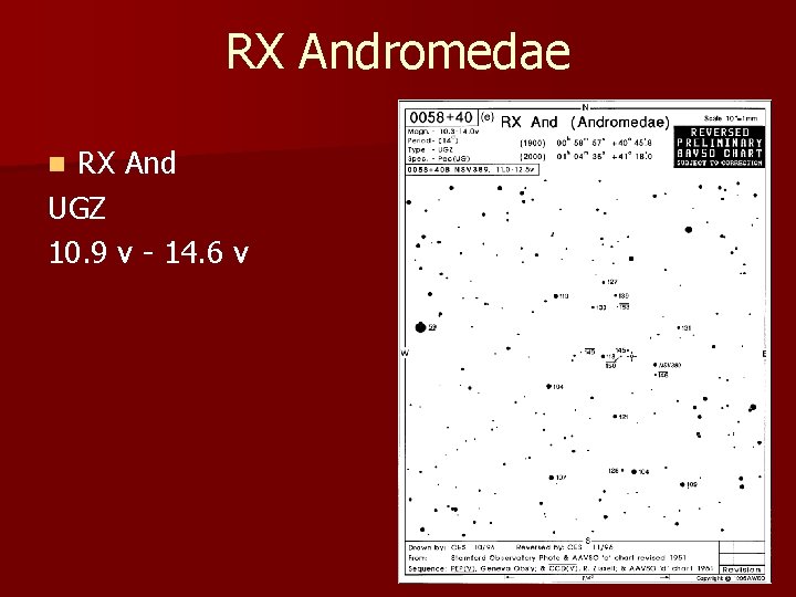 RX Andromedae RX And UGZ 10. 9 v - 14. 6 v n 