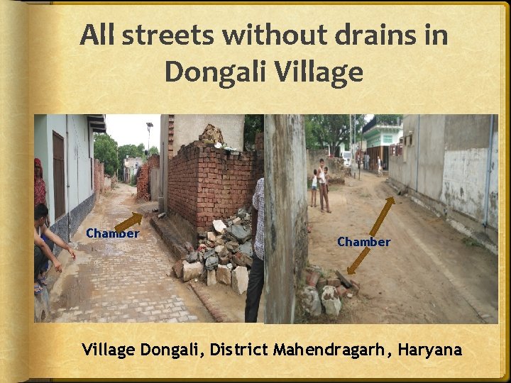 All streets without drains in Dongali Village Chamber Village Dongali, District Mahendragarh, Haryana  All streets without drains in Dongali Village Chamber Village Dongali, District Mahendragarh, Haryana