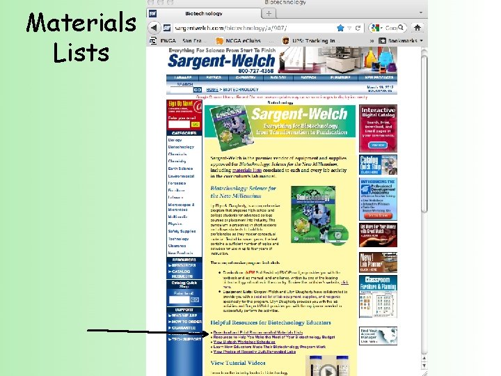 Materials Lists 