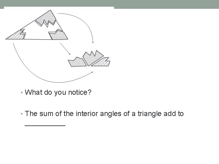  • What do you notice? • The sum of the interior angles of