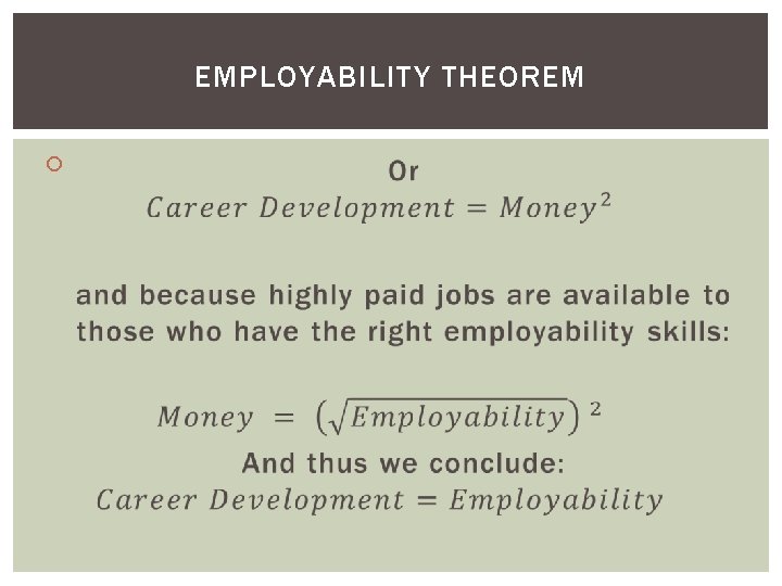 EMPLOYABILITY THEOREM 