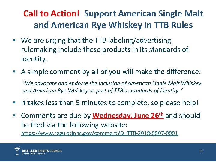 Call to Action! Support American Single Malt and American Rye Whiskey in TTB Rules