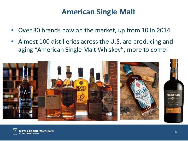 American Single Malt • Over 30 brands now on the market, up from 10