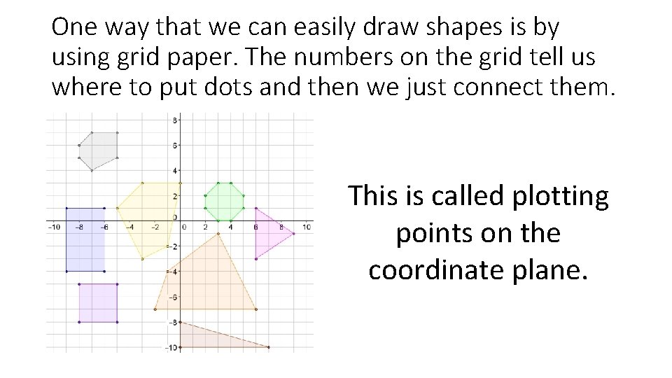 One way that we can easily draw shapes is by using grid paper. The