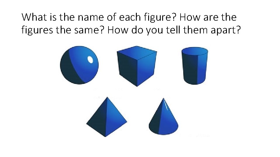 What is the name of each figure? How are the figures the same? How