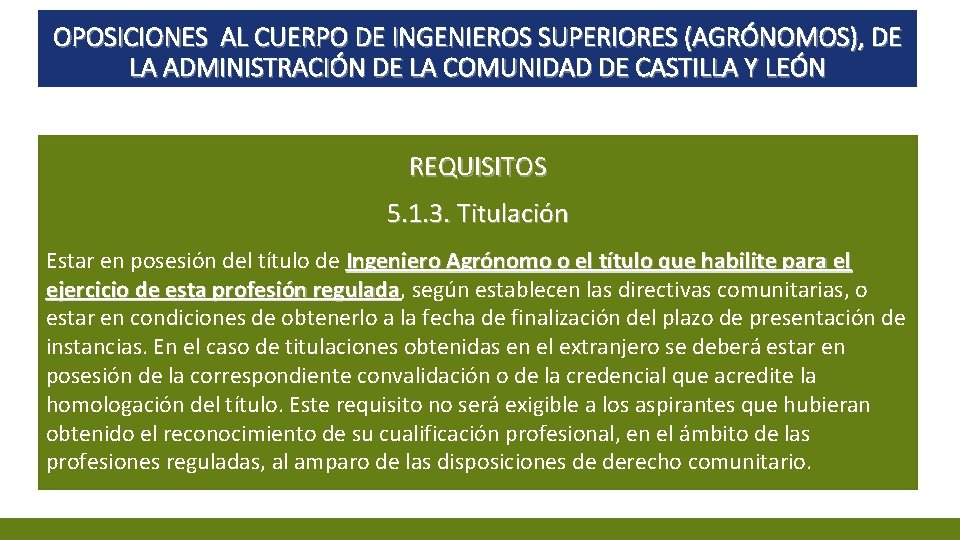 OPOSICIONES AL CUERPO DE INGENIEROS SUPERIORES (AGRÓNOMOS), DE LA ADMINISTRACIÓN DE LA COMUNIDAD DE
